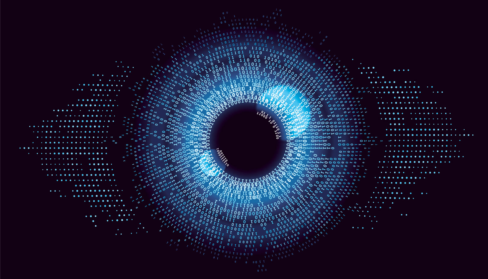 Digital eye with binary code