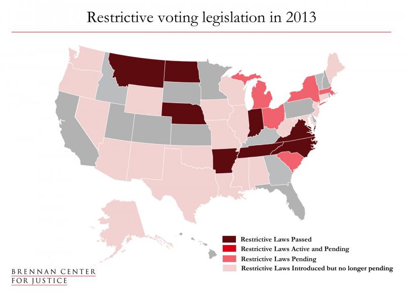 Restrictive Voting Legislation in 2013