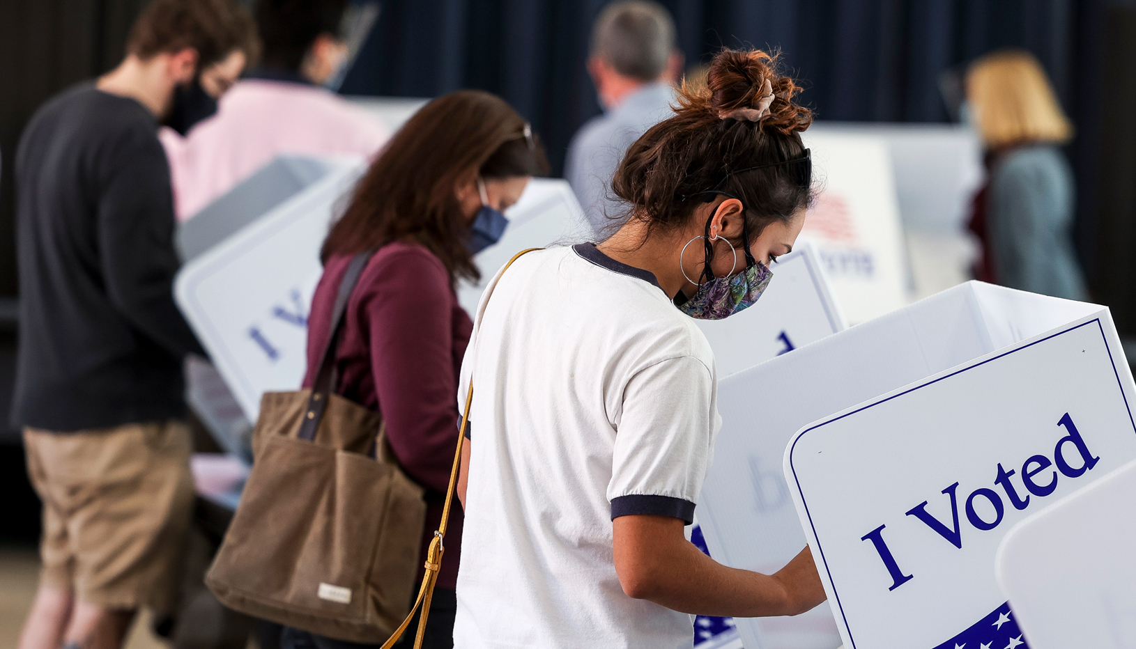 Voter casts ballot.