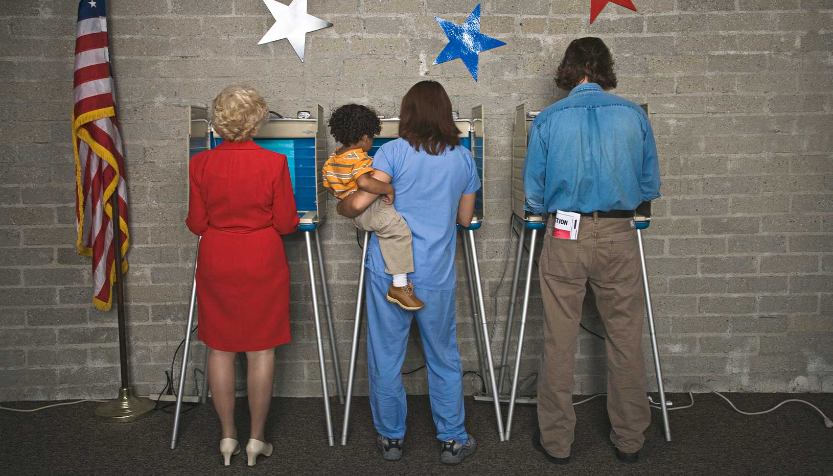 People of various ages cast their ballots