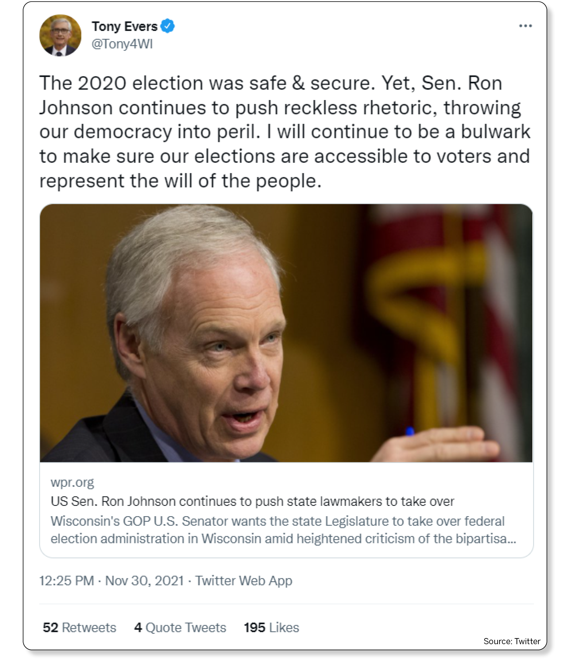 Tony Evers tweet