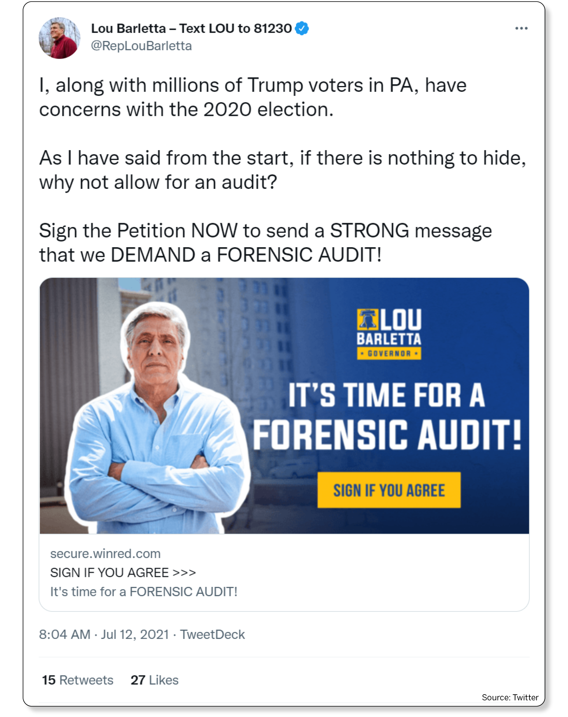 Lou Barletta Facebook ad