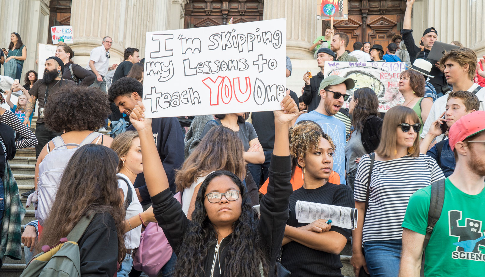 Young people protesting