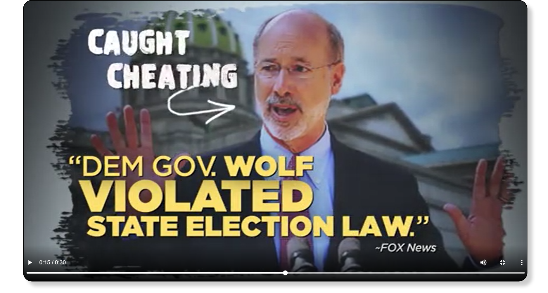 Screenshot of TV ad from Dave White's campaign