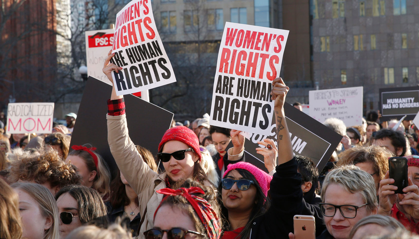 People protesting for women's rights