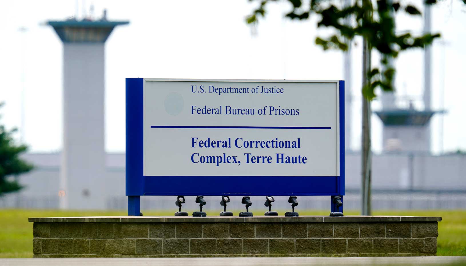 The entrance to the federal prison in Terre Haute, Indiana