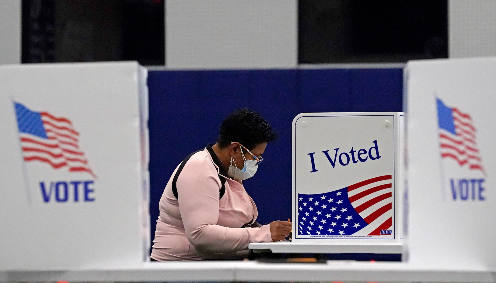 A voter casting a ballot