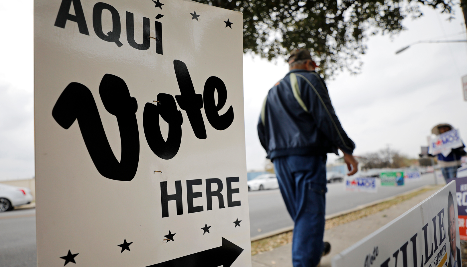 Vote aquí sign