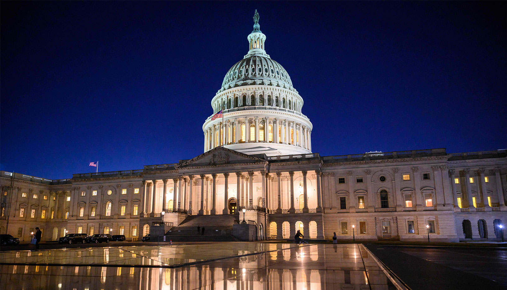 Capitol building at night