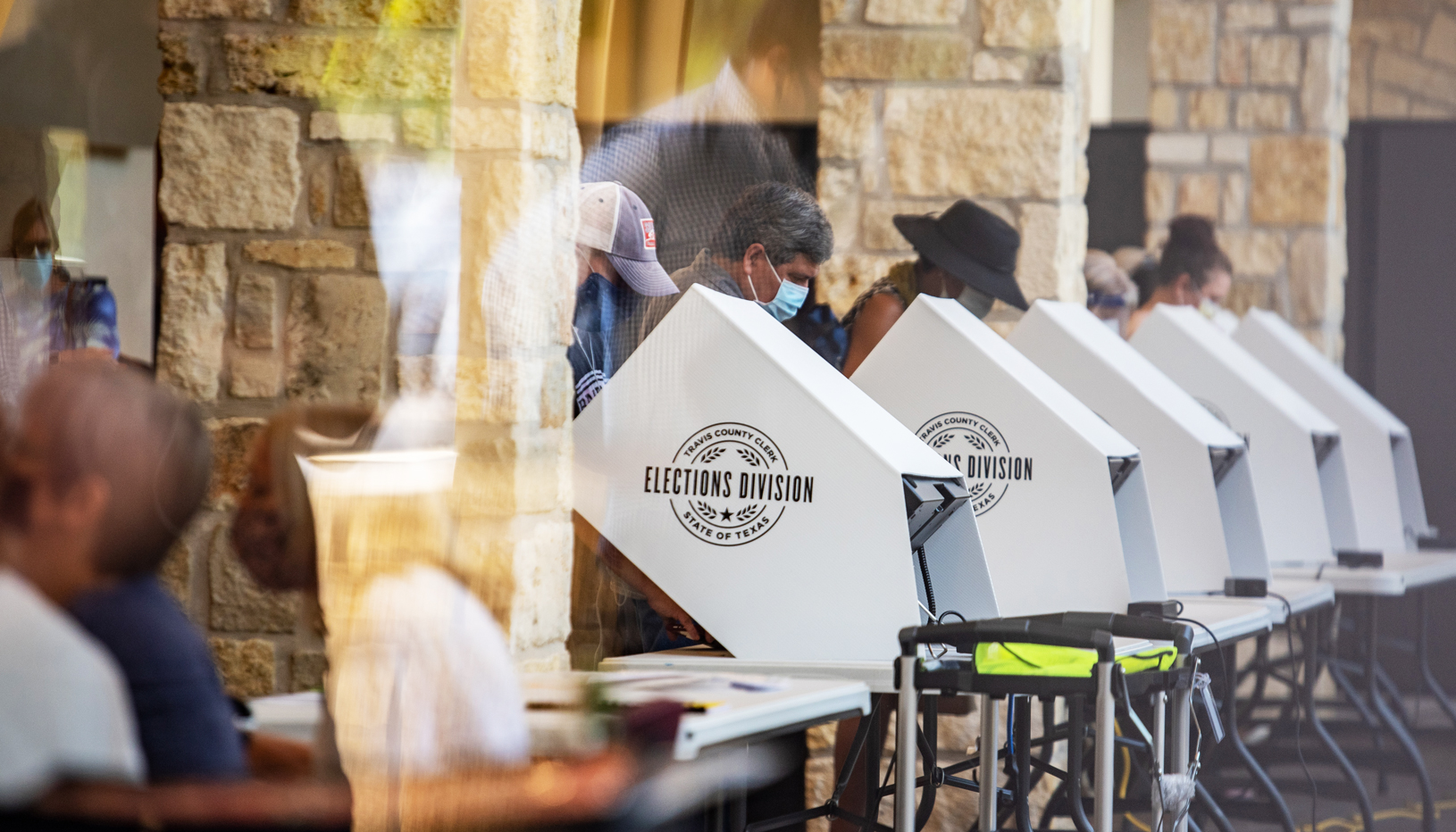 Voting booths in Travis County, Texas