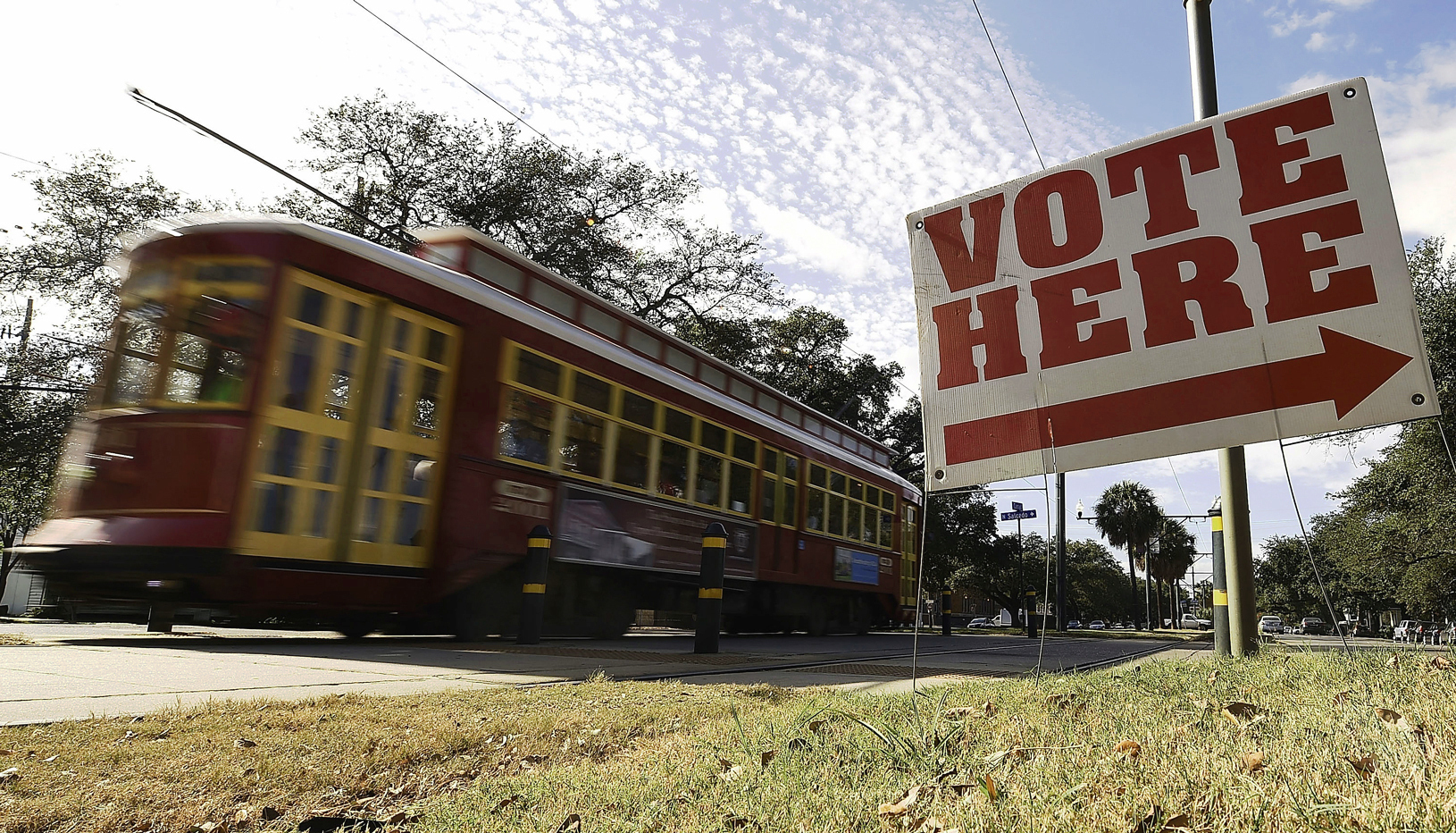 "Vote Here" sign in Louisiana