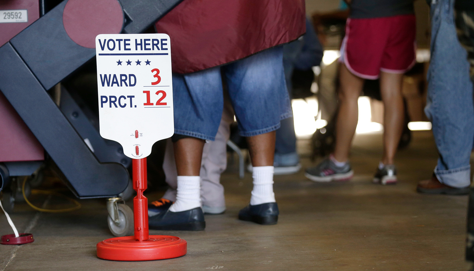 Louisiana voters at a polling place