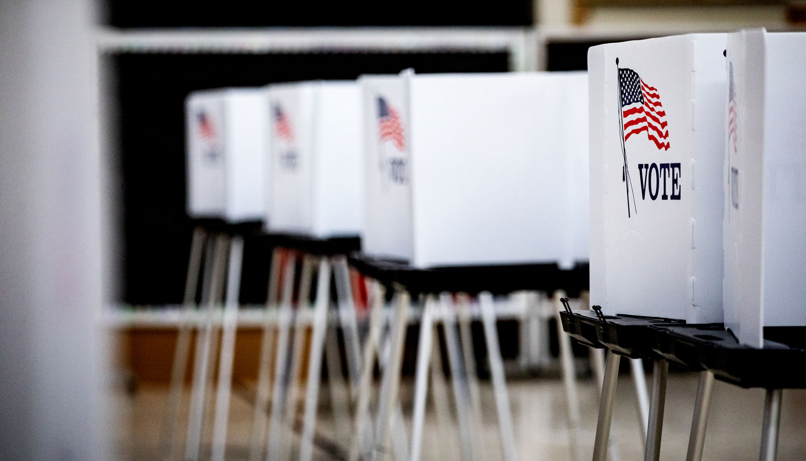 Voting booths in a U.S. polling station