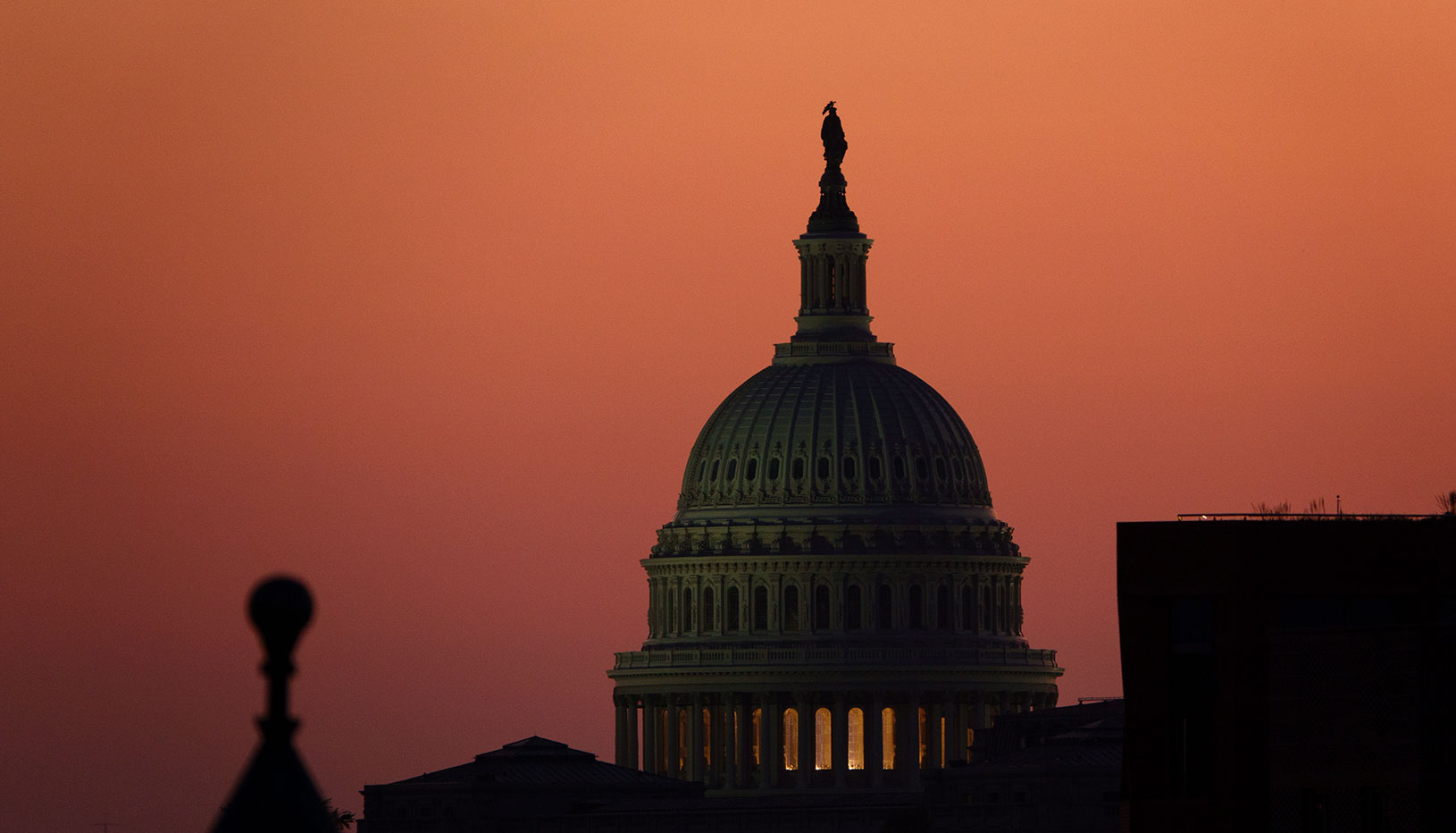 The U.S. Capitol at dusk