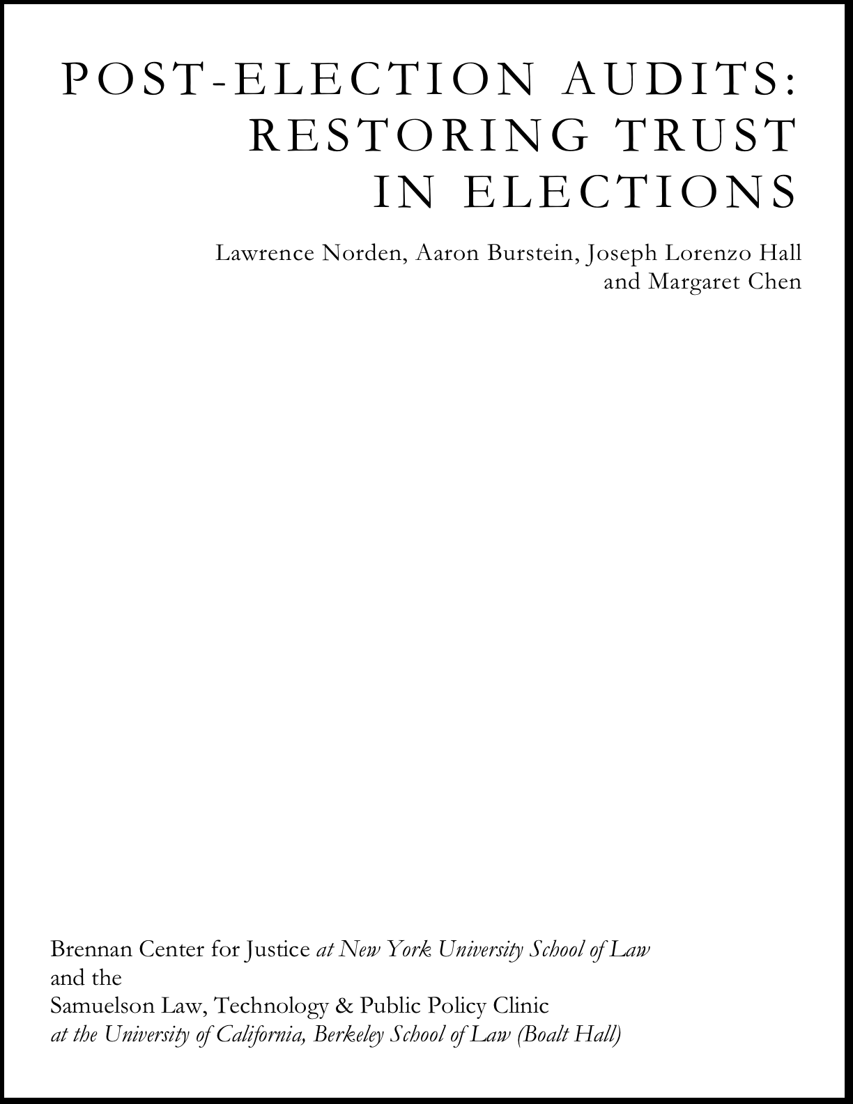 PostElection Audits Restoring Trust in Elections Brennan Center for