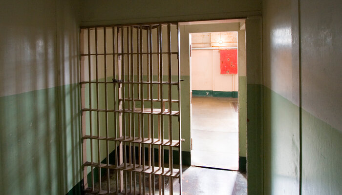 View from inside of jail cell at Alcatraz