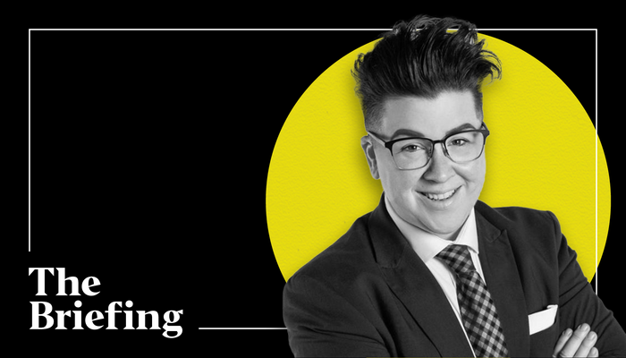 illustration featuring V from under the desk news