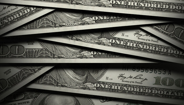 Scattered $100 bills