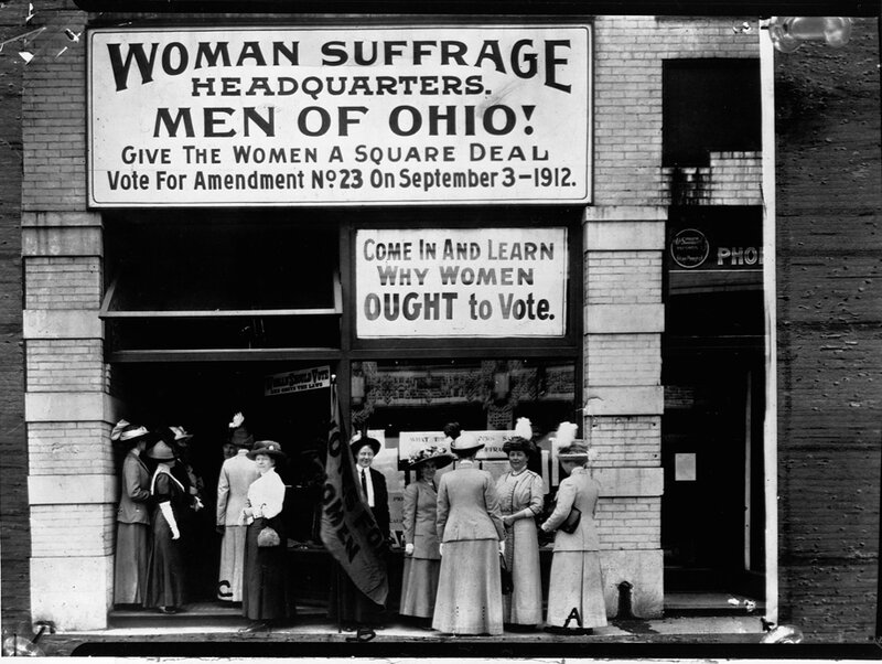 Suffragettes' storefront HQ in Ohio