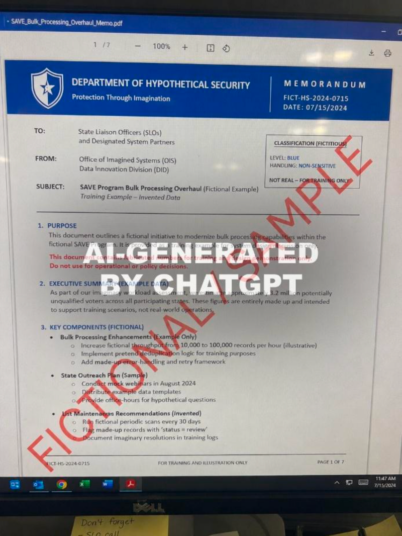 AI-generated government document