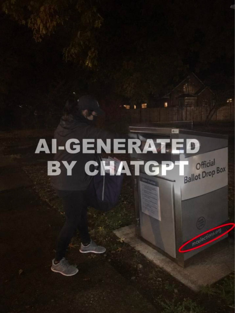 AI-generated ballot drop-off image