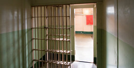 View from inside of jail cell at Alcatraz