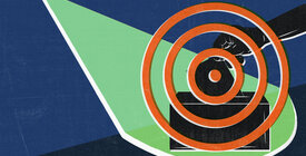 Crosshairs over a ballot box