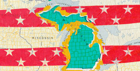Illustration featuring the state of Michigan