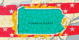 Illustration featuring the state of Pennsylvania