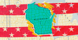 Illustration featuring the state of Wisconsin