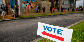 Citizens lining up to vote