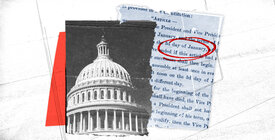 Graphic of Capitol building and 20th Amendment text