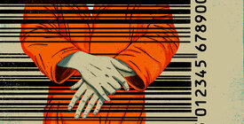 Prisoner behind barcode