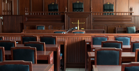 Interior of courtroom