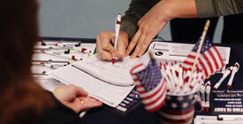 Person registering to vote in Lee County, FL