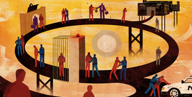 Illustration of the cycle of misdemeanor arrests and incarcerations.