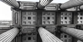 Supreme Court pillars, shot from below