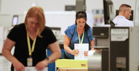 Election workers doing their jobs