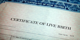 Blank birth certificate
