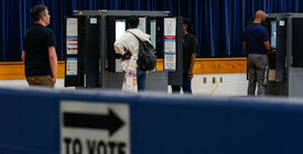 People at polling place