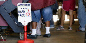 Louisiana voters at a polling place