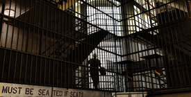 Person inside prison cell