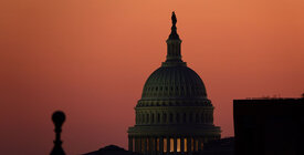 The U.S. Capitol at dusk