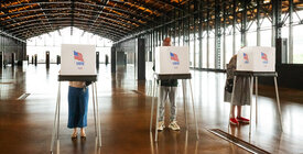Voters filling out their ballots