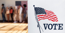 Voters at a polling place