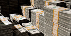 Stacks of $100 bills 