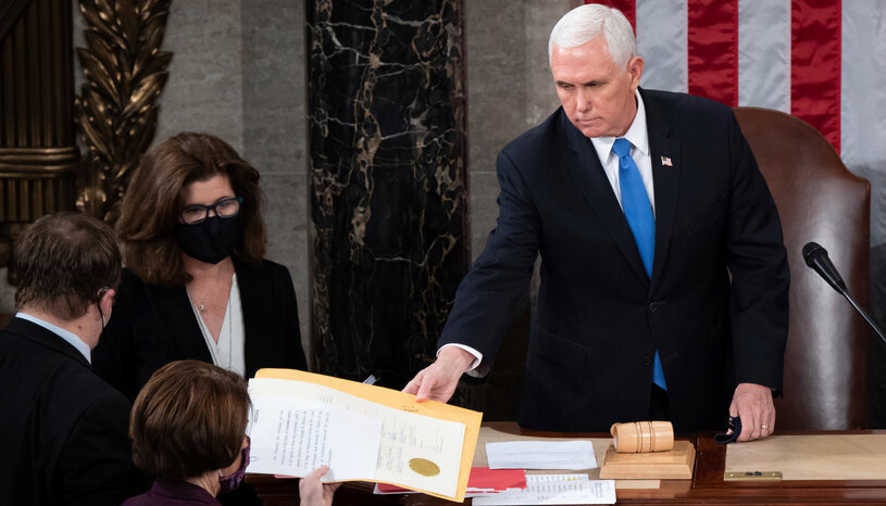 Vice President Mike Pence confirms the 2020 election result