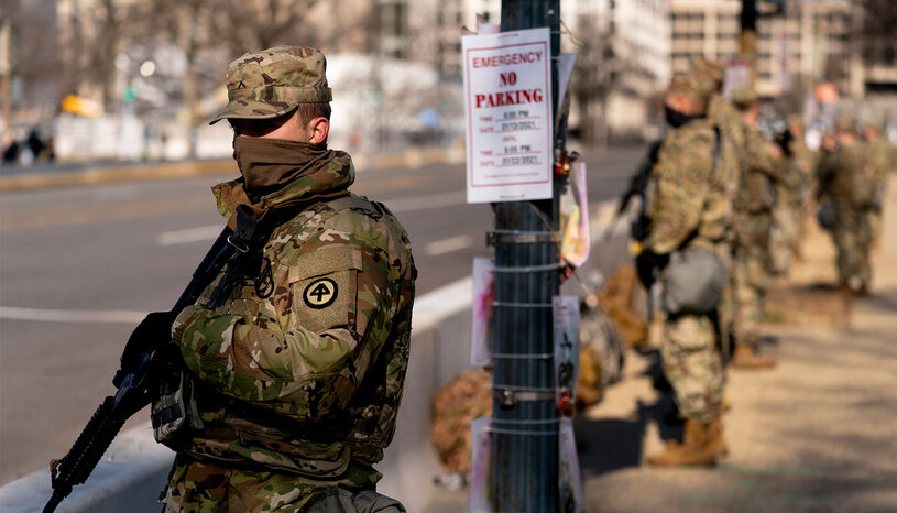 soldier on street
