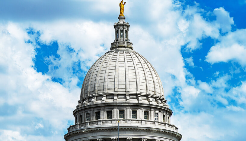 Wisconsin Dome against blue sky