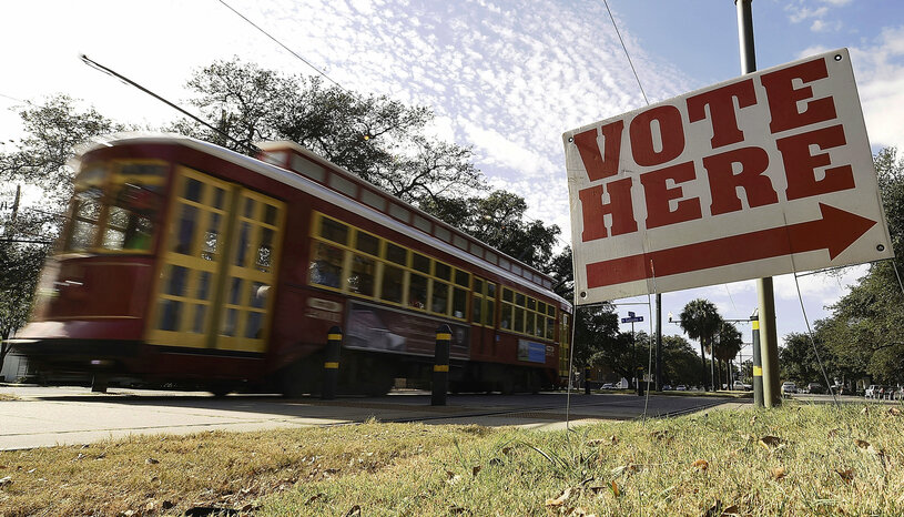"Vote Here" sign in Louisiana